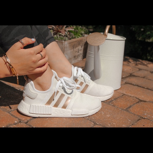adidas Shoes - White and Gold NMD’s